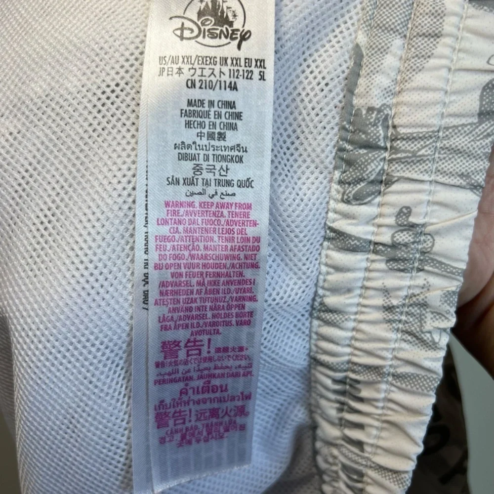 Disney Mickey Mouse Track Pants Gray White 2022 Exclusive Goofy Lined Pocket XXL